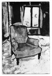 gravure noir et blanc plage famille estampe eau-forte aquatinte laurence de Saint Martin artiste yvelines estampes