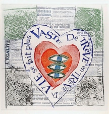 gravure noir et blanc plage famille estampe eau-forte aquatinte laurence de Saint Martin artiste yvelines estampes