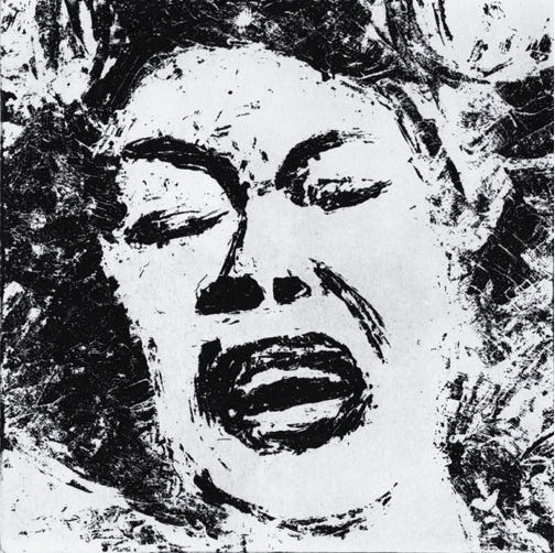 laurence de Saint Martin st artiste cri femme violences f&eacute;ministe patriarcat eau-forte estampe cuivre plaque