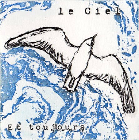 laurence de Saint Martin St artiste affiche d&eacute;co peinture papier dessin po&eacute;sie encre voeux ciel oiseau mer marbrure eau-forte couleur estampe cuivre plaque