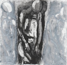 gravure noir et blanc plage famille estampe eau-forte aquatinte laurence de Saint Martin artiste yvelines estampes